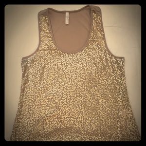 Xhilaration Gold Sequin Racerback Tank